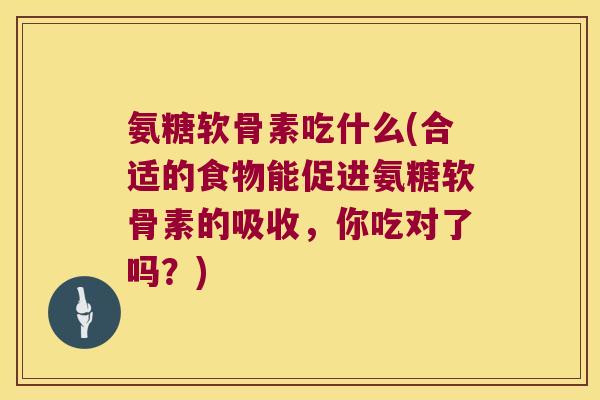 氨糖软骨素吃什么(合适的食物能促进氨糖软骨素的吸收,你吃对了吗?)
