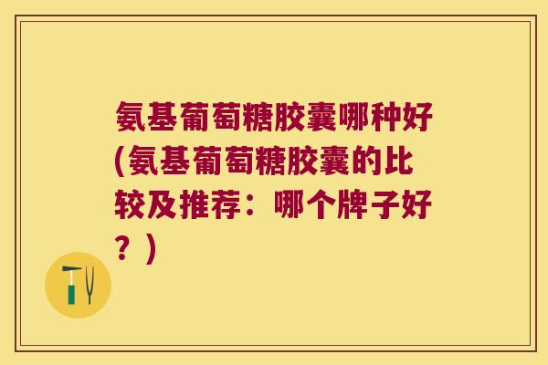 氨基葡萄糖胶囊哪种好(氨基葡萄糖胶囊的比较及推荐:哪个牌子好?)