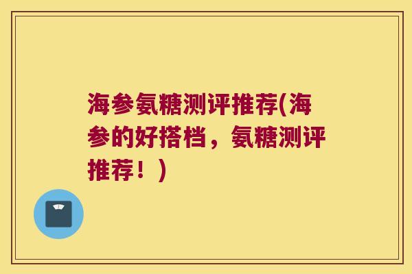 海参氨糖测评推荐(海参的好搭档,氨糖测评推荐!)