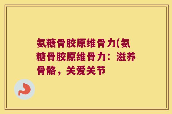 氨糖骨胶原维骨力(氨糖骨胶原维骨力:滋养骨骼,关爱关节