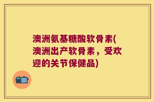 澳洲氨基糖酸软骨素(澳洲出产软骨素,受欢迎的关节保健品)