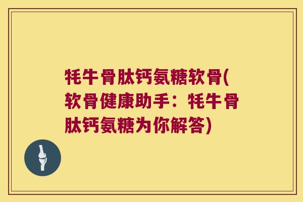 牦牛骨肽钙氨糖软骨(软骨健康助手:牦牛骨肽钙氨糖为你解答)