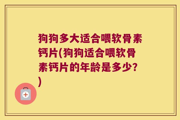 狗狗多大适合喂软骨素钙片(狗狗适合喂软骨素钙片的年龄是多少?)