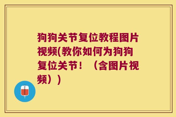 狗狗关节复位教程图片视频(教你如何为狗狗复位关节!(含图片视频))