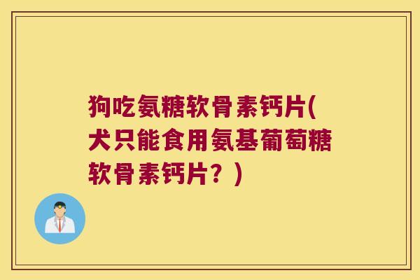 狗吃氨糖软骨素钙片(犬只能食用氨基葡萄糖软骨素钙片?)