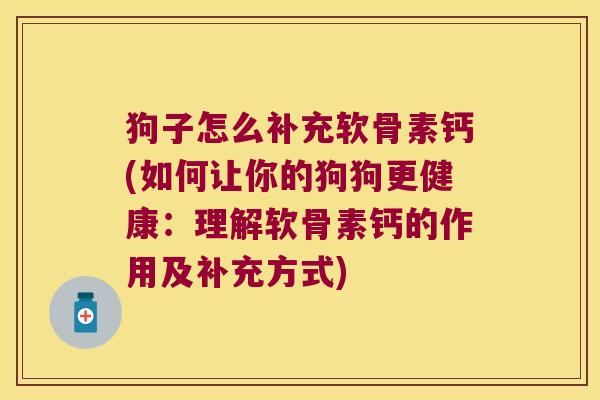 狗子怎么补充软骨素钙(如何让你的狗狗更健康:理解软骨素钙的作用及补充方式)