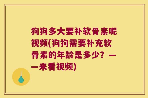 狗狗多大要补软骨素呢视频(狗狗需要补充软骨素的年龄是多少?——来看视频)