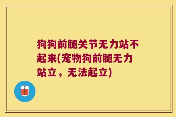 狗狗前腿关节无力站不起来(宠物狗前腿无力站立,无法起立)