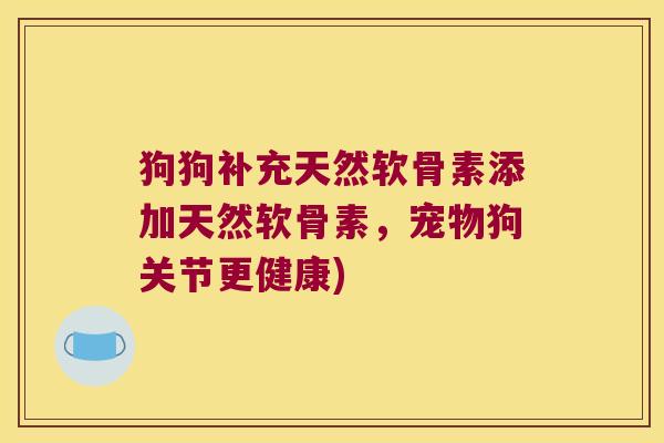 狗狗补充天然软骨素添加天然软骨素,宠物狗关节更健康)