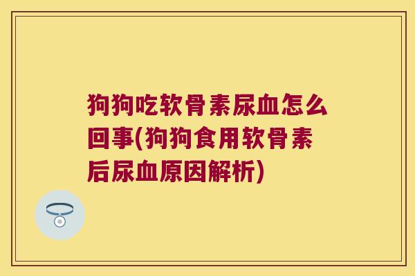 狗狗吃软骨素尿血怎么回事(狗狗食用软骨素后尿血原因解析)
