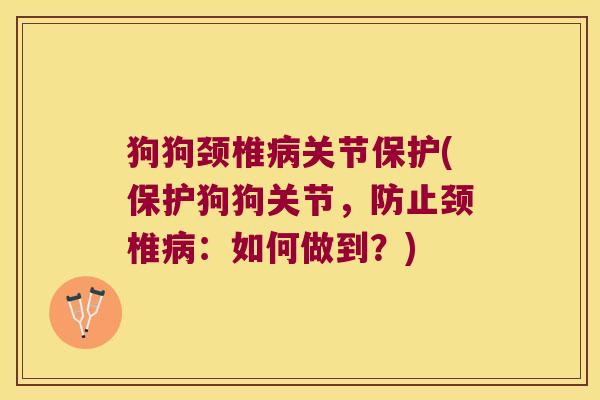 狗狗颈椎病关节保护(保护狗狗关节,防止颈椎病:如何做到?)