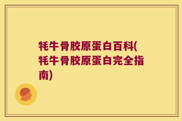 牦牛骨胶原蛋白百科(牦牛骨胶原蛋白完全指南)