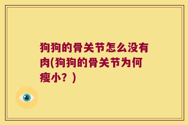 狗狗的骨关节怎么没有肉(狗狗的骨关节为何瘦小?)