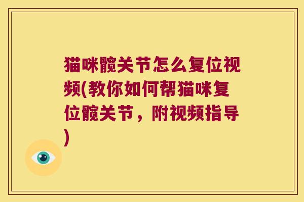 猫咪髋关节怎么复位视频(教你如何帮猫咪复位髋关节,附视频指导)