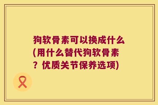 狗软骨素可以换成什么(用什么替代狗软骨素?优质关节保养选项)