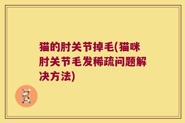 猫的肘关节掉毛(猫咪肘关节毛发稀疏问题解决方法)