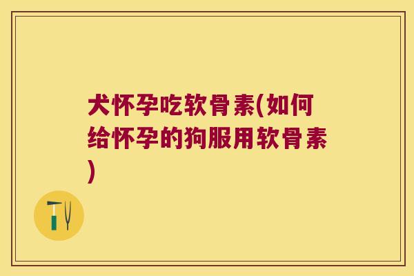 犬怀孕吃软骨素(如何给怀孕的狗服用软骨素)