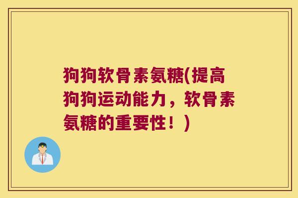 狗狗软骨素氨糖(提高狗狗运动能力,软骨素氨糖的重要性!)