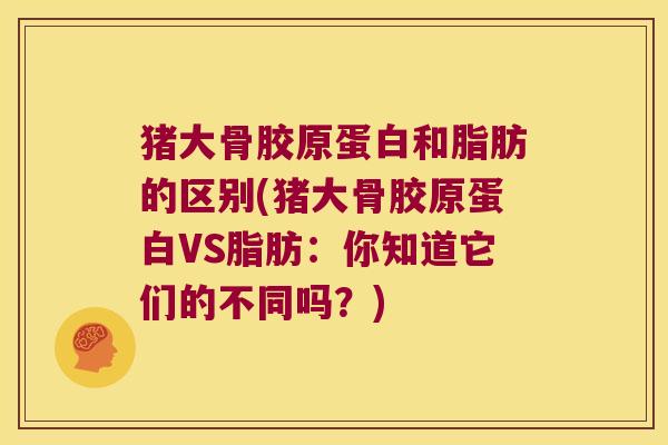 猪大骨胶原蛋白和脂肪的区别(猪大骨胶原蛋白VS脂肪:你知道它们的不同吗?)
