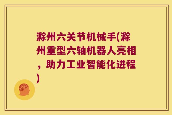 滁州六关节机械手(滁州重型六轴机器人亮相,助力工业智能化进程)