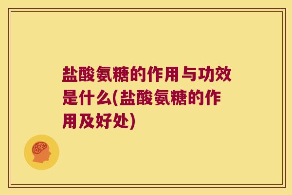 盐酸氨糖的作用与功效是什么(盐酸氨糖的作用及好处)