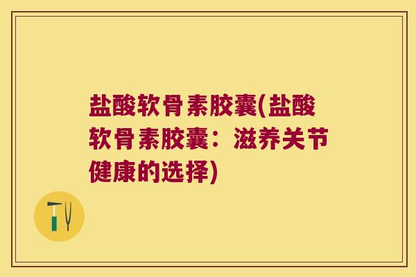 盐酸软骨素胶囊(盐酸软骨素胶囊:滋养关节健康的选择)