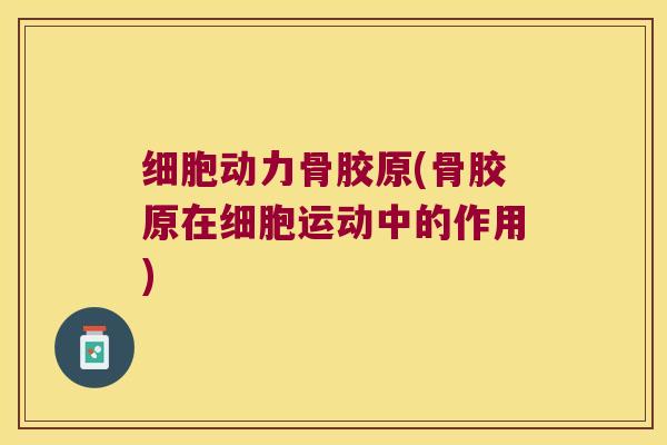 细胞动力骨胶原(骨胶原在细胞运动中的作用)