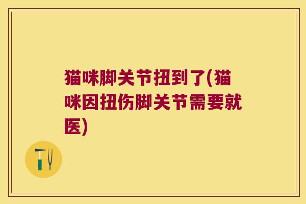 猫咪脚关节扭到了(猫咪因扭伤脚关节需要就医)