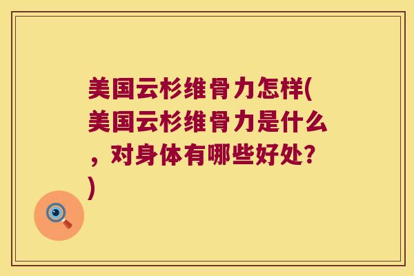 美国云杉维骨力怎样(美国云杉维骨力是什么,对身体有哪些好处?)