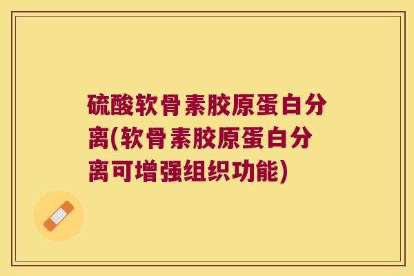 硫酸软骨素胶原蛋白分离(软骨素胶原蛋白分离可增强组织功能)