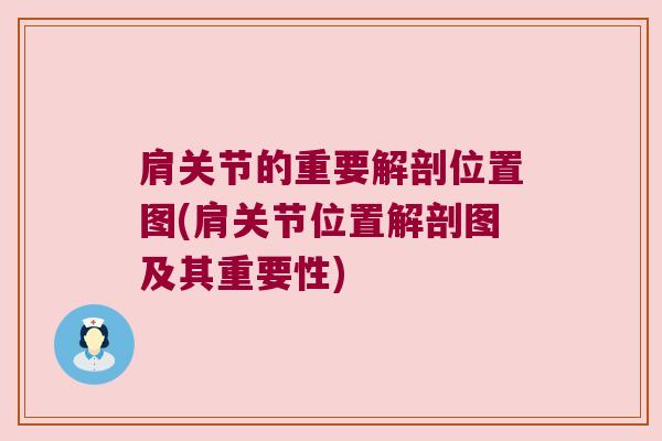 肩关节的重要解剖位置图(肩关节位置解剖图及其重要性)