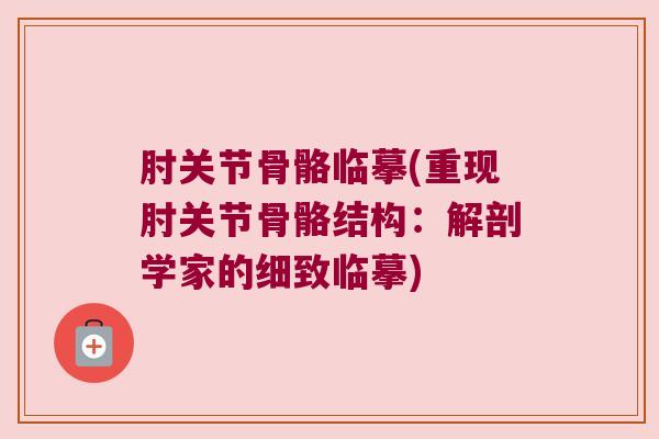 肘关节骨骼临摹(重现肘关节骨骼结构:解剖学家的细致临摹)