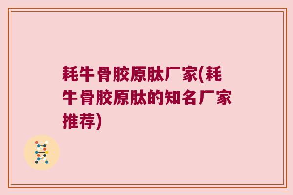 耗牛骨胶原肽厂家(耗牛骨胶原肽的知名厂家推荐)