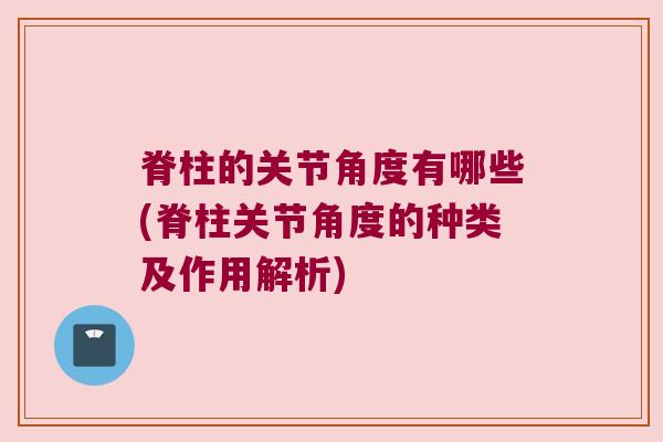 脊柱的关节角度有哪些(脊柱关节角度的种类及作用解析)