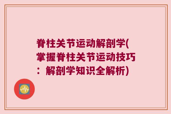 脊柱关节运动解剖学(掌握脊柱关节运动技巧:解剖学知识全解析)