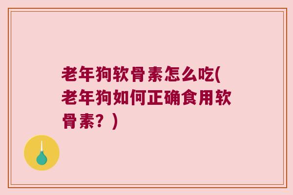 老年狗软骨素怎么吃(老年狗如何正确食用软骨素?)