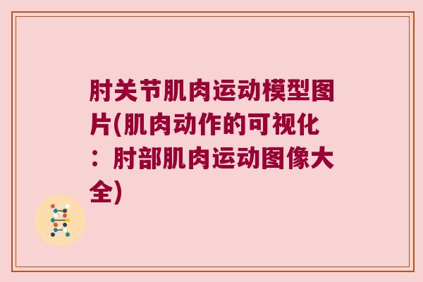肘关节肌肉运动模型图片(肌肉动作的可视化:肘部肌肉运动图像大全)