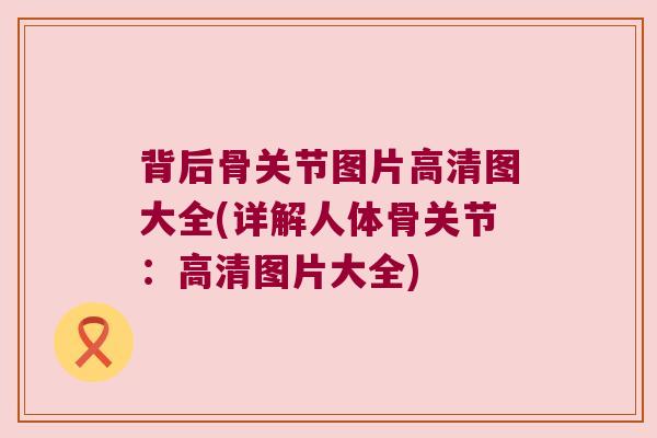 背后骨关节图片高清图大全(详解人体骨关节:高清图片大全)