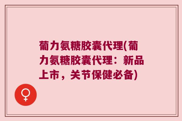 葡力氨糖胶囊代理(葡力氨糖胶囊代理:新品上市,关节保健必备)