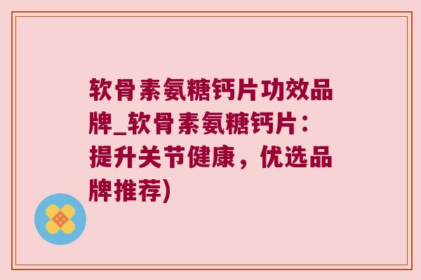 软骨素氨糖钙片功效品牌_软骨素氨糖钙片:提升关节健康,优选品牌推荐)