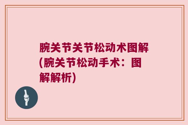 腕关节关节松动术图解(腕关节松动手术:图解解析) 腕关节关节松动术图解(腕关节松动手术:图解解析)