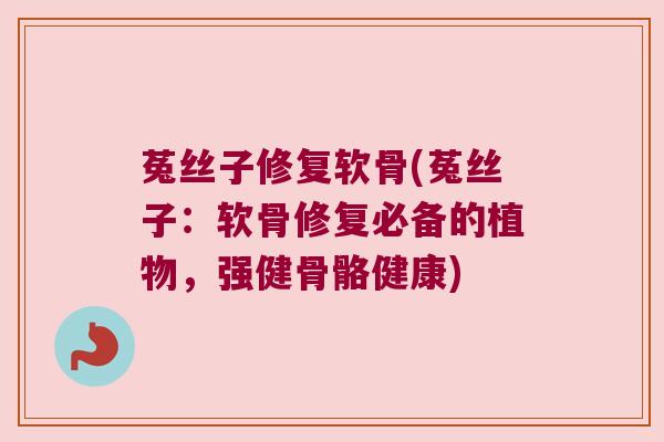 菟丝子修复软骨(菟丝子:软骨修复必备的植物,强健骨骼健康) 菟丝子修复软骨(菟丝子:软骨修复必备的植物,强健骨骼健康)