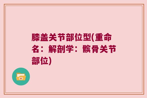 膝盖关节部位型(重命名:解剖学:髌骨关节部位)
