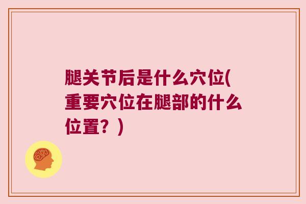 腿关节后是什么穴位(重要穴位在腿部的什么位置?)