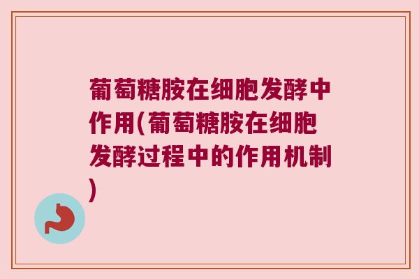 葡萄糖胺在细胞发酵中作用(葡萄糖胺在细胞发酵过程中的作用机制)