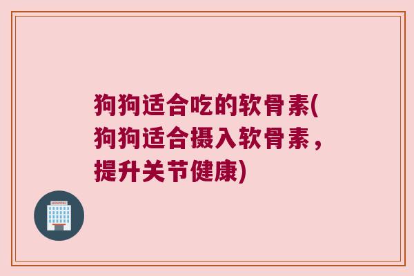 狗狗适合吃的软骨素(狗狗适合摄入软骨素,提升关节健康)