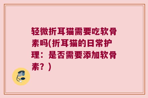 轻微折耳猫需要吃软骨素吗(折耳猫的日常护理:是否需要添加软骨素?)