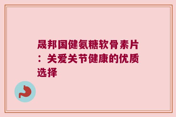 晟邦国健氨糖软骨素片:关爱关节健康的优质选择 晟邦国健氨糖软骨素片:关爱关节健康的优质选择