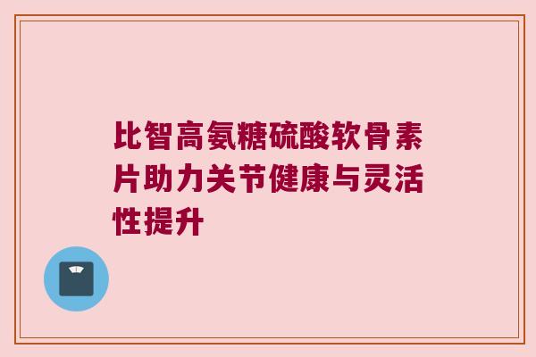 比智高氨糖硫酸软骨素片助力关节健康与灵活性提升 比智高氨糖硫酸软骨素片助力关节健康与灵活性提升