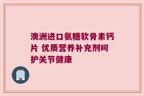澳洲进口氨糖软骨素钙片 优质营养补充剂呵护关节健康 澳洲进口氨糖软骨素钙片 优质营养补充剂呵护关节健康
